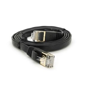 Патч-корд литой плоский WEEPDA,UTP,RJ45,Cat.7.1m,Cu,черный