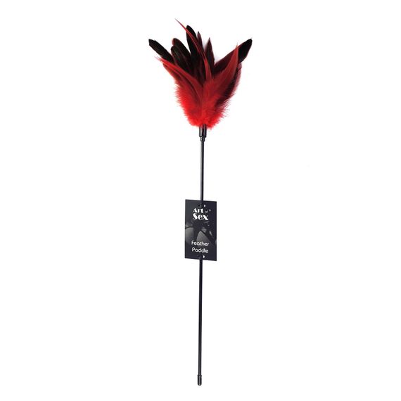 Лоскітка з пером півня Art of Sex – Feather Paddle, червона | Зображення 2