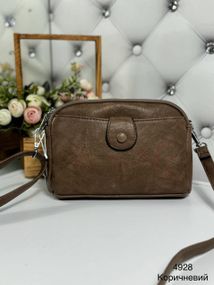 Сумка маленька крос-боді на довгому ремінці через плече Коричнева