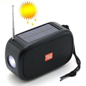 Bluetooth-колонка TG632 c радио, фонарем, солнечной батареей и громкоговорителем. LO-866 Цвет: черный