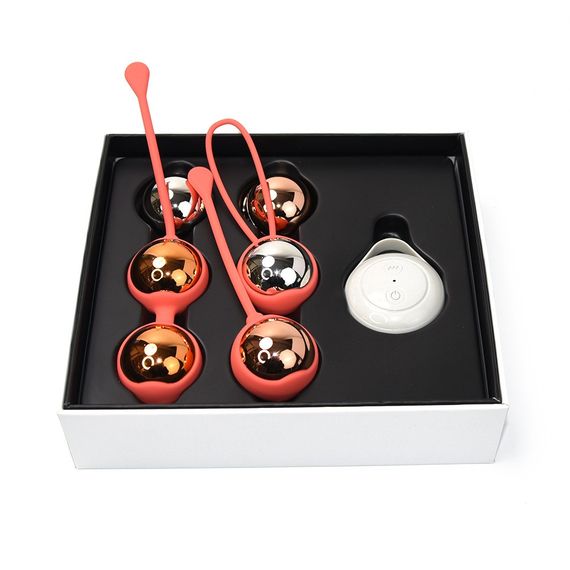 Набор вагинальных виброшариков Sweet Em с пультом, кораловые, 3.35 х 16 см Sex Aura | Зображення 3