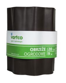 Бордюрная  лента 20 см 9 метров коричневая VARTCO (Польша) садовая пластиковая