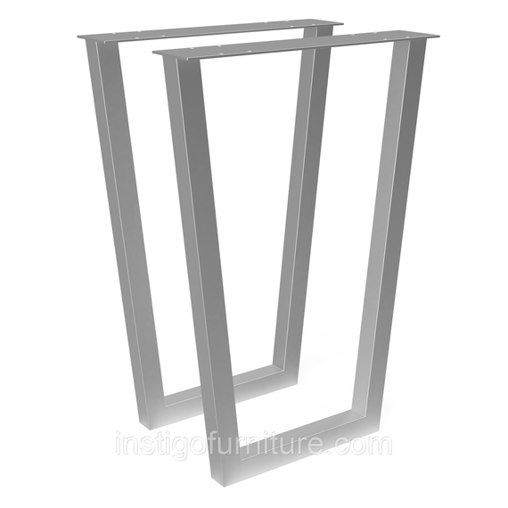 Комплект опор для столу з металу 500×100mm, H=730mm (профільна труба: 40x40mm) Сірий