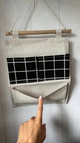 Органайзер подвесной двухъярусный настенный черная клетка