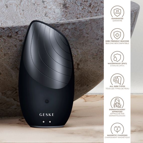 Електронна звукова термо щітка для обличчя GESKE Sonic Thermo Facial Brush 6в1 black | Зображення 2