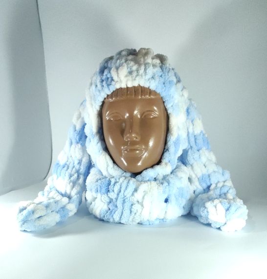 Балаклава колір 5924 плюшева з вушками зайчика puffy | Зображення 1