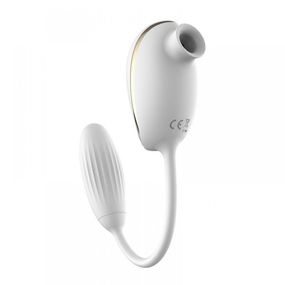 Вакуумний стимулятор з віброяйцем High End Suction Love Egg WHITE