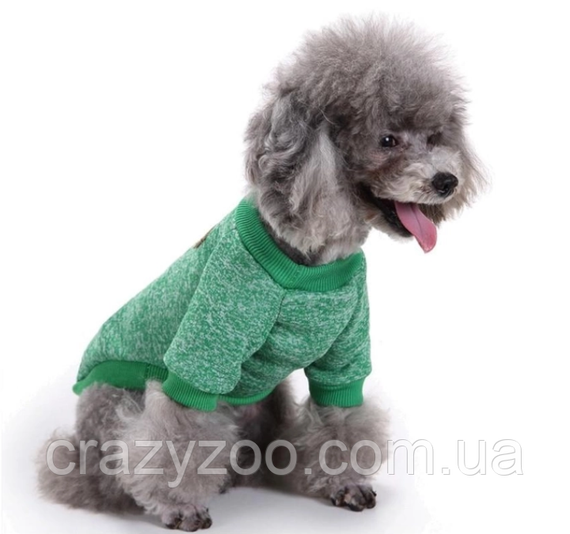 Кофта для собак и котов EcoToys Green L рябая зеленая A: 36 см B: 44 см C: 29 см L-7071 | Зображення 2