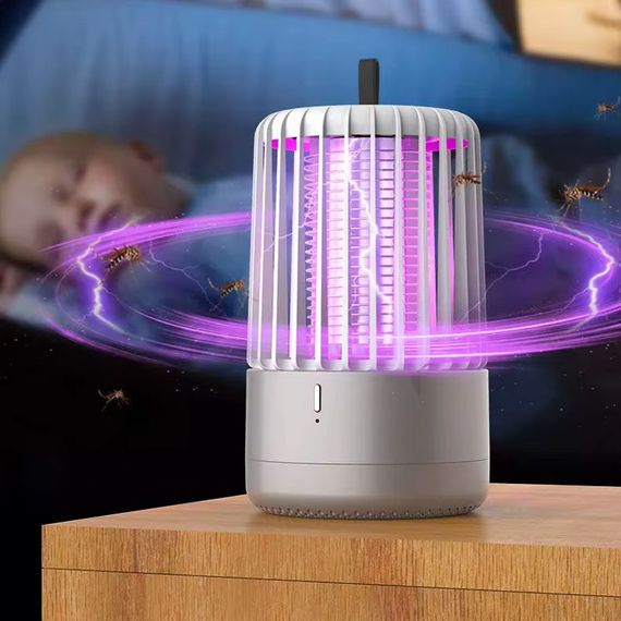 Ловушка для насекомых с UV подсветкой JO-766 with battery 1200 mAh Grey | Зображення 1