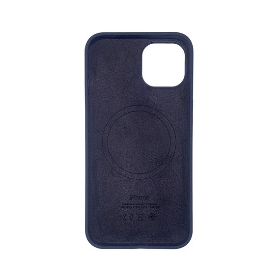 Чехол накладка Silicone Case Full with Magsafe для Apple iPhone 14 Pro Max- Midnight | Зображення 1