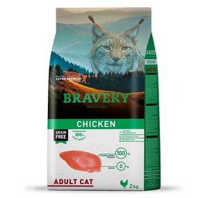 Сухой корм с курицей для котов Bravery Cat Adult Chicken, 2 кг