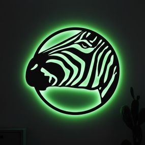 Панно декоративная картина на стену Зебра LED 16 цветов пульт 400х375 acr-p000114