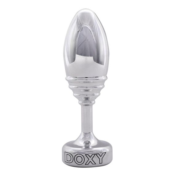 Металева анальна пробка DOXY Butt Plug RIBBED, ребриста, діаметр 3,3 см Sex Aura