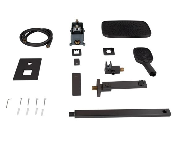 Душова система універсальна Qtap Gemini Gunmetal Black PVD прихованого монтажу QTGEM114GMB45704 | Зображення 2