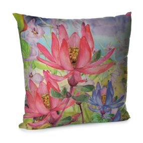 Подушка диванна з оксамиту Розовый цветок 45x45 см (45BP_FLORA016)