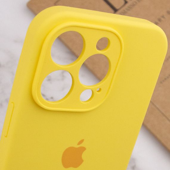 Чохол Silicone Case Full Camera Protective (AA) для Apple iPhone 15 Pro (6.1") Жовтий / Yellow | Зображення 5