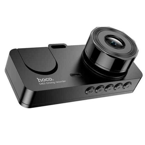 Відеореєстратор Hoco DI63 2-inch display with rear camera (480+480P) Black | Зображення 6