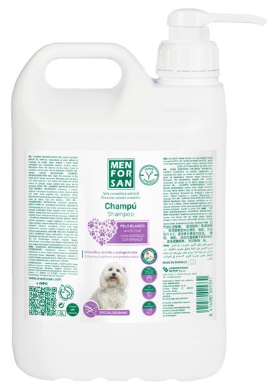Menforsan White Fur шампунь для собак с белой шерстью, 5 л