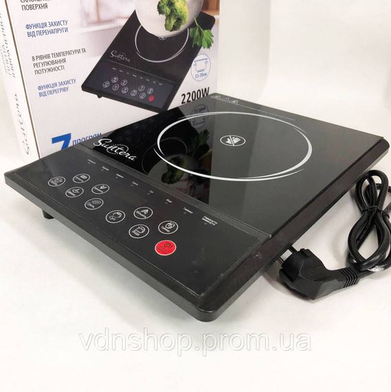 Дискова плита для дому Suntera ICD-2200, 2200 Вт, Надійна кухонна плита Переносна електрична RW-78
