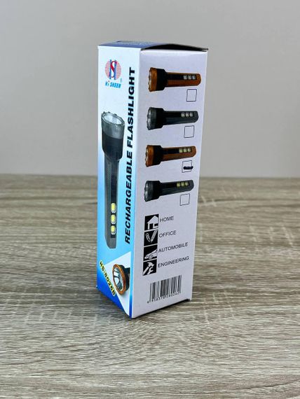 Ручний акумуляторний ліхтар HiSheen HS-8026B 4 режими яскраве LED-освітлення та бокова COB-підсвітка для дому Золотий | Зображення 8