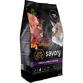 Сухий корм Savory для дорослих стерилізованих котів, ягня та курка 2 кг