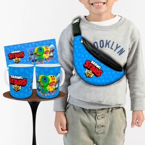 Набір: дитяча сумка-бананка+кружка Блавл Старс 32х15см, бананка для хлопчика через плече на подарунок (00891)