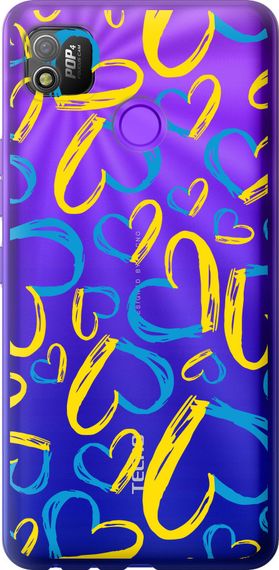 Чехол на Tecno Pop 4 BC2c Сердца UA "5292u-2427-17620"