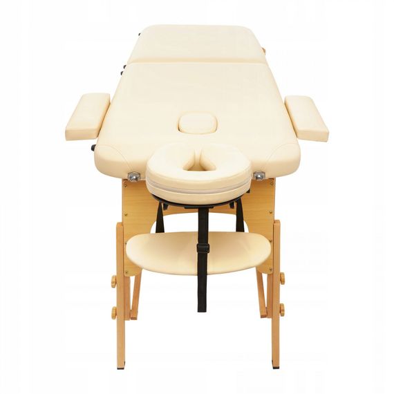 Масажний стіл складаний 4FIZJO Massage Table Wood W70 Beige TABLEW70BEIGE (P-5907739318343) | Зображення 2