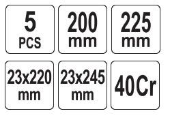 Набір гачків скребків 225-240 мм 5 штук YATO YT-08422 | Зображення 2