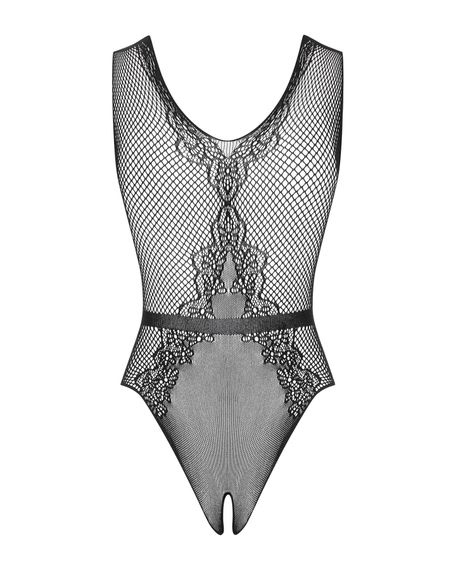 (SALE) Сітчастий бодістокінг з доступом Obsessive B115 teddy S/M/L, чорний | Зображення 5