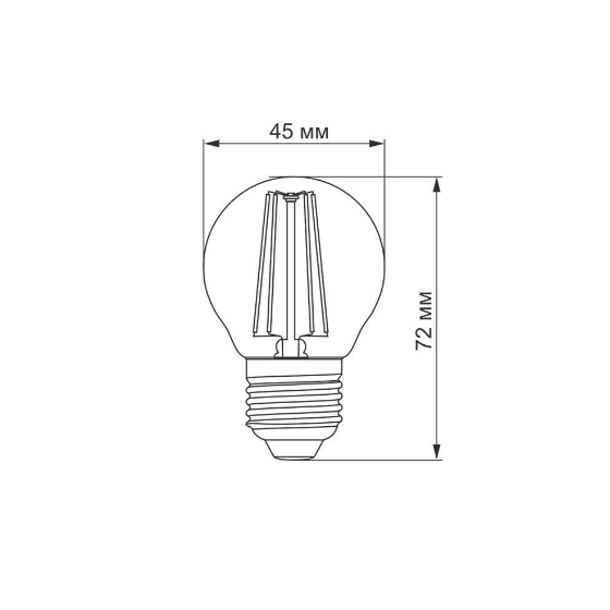 Лампа G45 4W E27 2200К 220V Filament A LED Titanum | Зображення 2