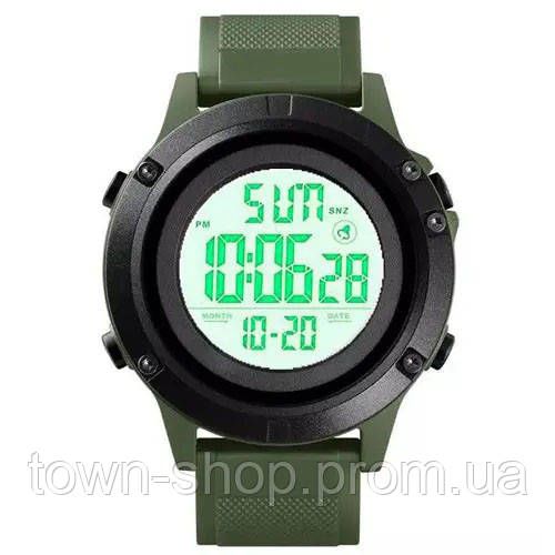 Часы наручные мужские SKMEI 1508AGWT ARMY GREEN-WHITE, Водонепроницаемые мужские часы. Цвет: зеленый | Зображення 1