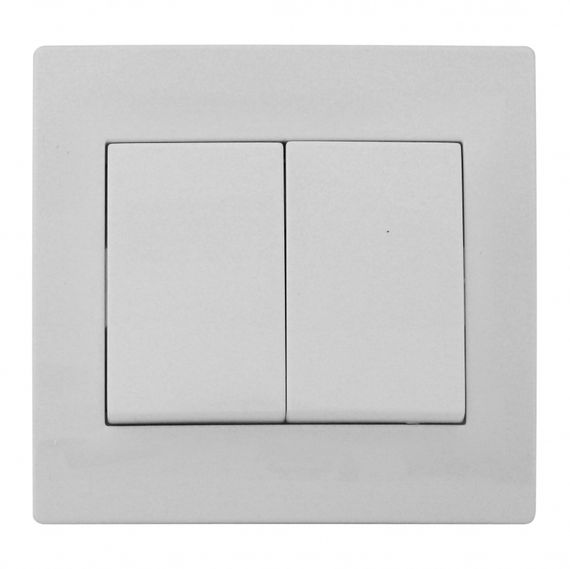 Выключатель двойной серый VB-2V2 wh