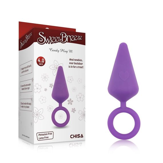 Анальна пробка c кільцем Chisa Sweet Breeze, фіолетовий, M Sex Aura