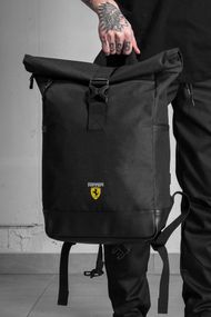 Повсякденний рюкзак Роллтоп шкільний Without з принтом Ferrari Black