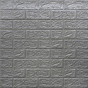 3D панель самоклеюча цегла Срібло 700х770х5мм (017-5) SW-00000038