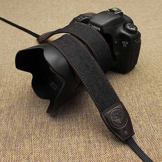 Ремень для фотоаппарата универсальный нашейный тканевой CAMERA STRAP на шею для фотокамеры черный | Зображення 2