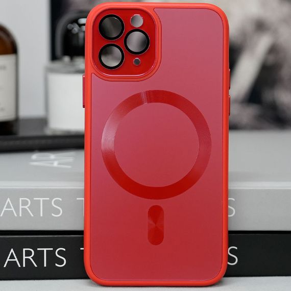 Чехол TPU+Glass Sapphire Midnight with MagSafe для Apple iPhone 13 Pro (6.1") Красный / Red | Зображення 1