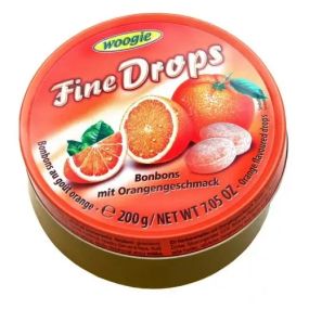 Леденцы Woogie Fine Drops со вкусом  апельсина в железной банке, 200г (Австрия)