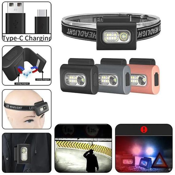 Фонарь налобный 505-XPE+8SMD(white+red+blue) US-46