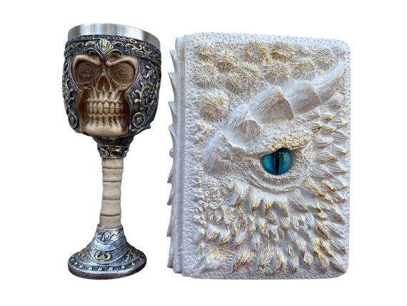 Подарунковий набір Келих 3D Череп у Шоломі та Блокнот 3D «Око Крижаного Хранителя»