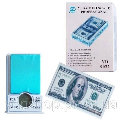 Компактні електронні ваги для ювелірів YD-9022, Портативні кишенькові ювелірні ваги Дуже точні HW-99 | Зображення 4