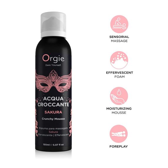 Масажна пінка Orgie – Acqua Croccante Sakura (150 мл), ефект бульбашок, що лопаються Sex Aura | Зображення 2