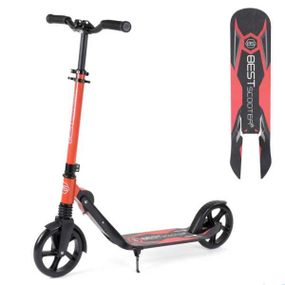 Самокат двоколісний з регулюванням висоти керма, колеса 20 см. 32399 Best Scooter Чорний з червоним