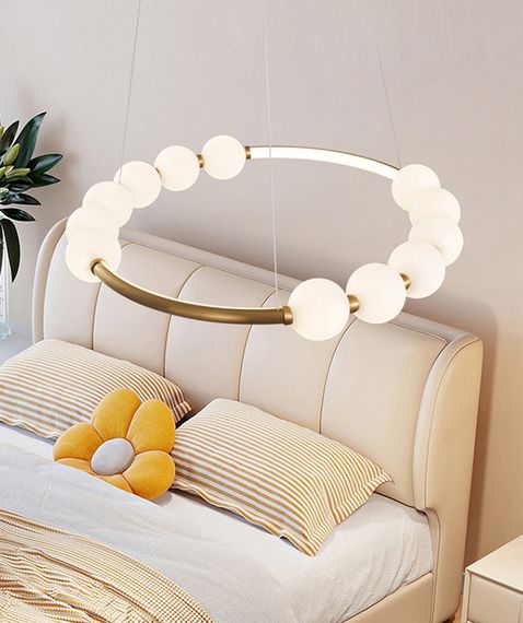 Люстра світлодіодна підвісна LED світильник для квартири на стелю лед 27208 Латунь 25-140х62х62 см. | Зображення 9