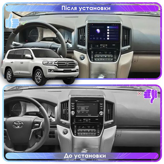 Штатная магнитола Lesko для Toyota Land Cruiser 200 Series Рестайлинг 2 2015-2021 экран 9" 2/32Gb CarPlay 4G | Зображення 2