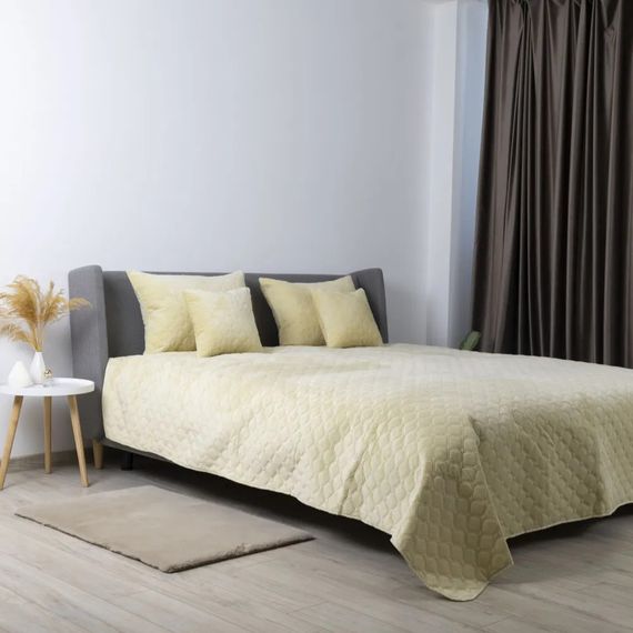Покрывало евро макси ТЕП Velour Ромб круглый 4-00518-22458 180х240 см бежевое | Зображення 3