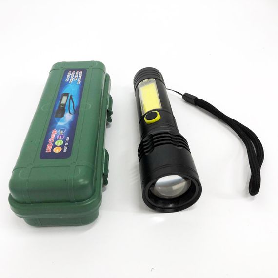 Ліхтар ручний батарейний BN-537-TG+COB (White+red), Потужний акумуляторний світлодіодний ліхтар MY-57 | Зображення 3