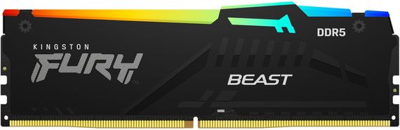 Память ПК Kingston DDR5 64GB KIT (32GBx2) 6400 FURY Beast RGB XMP KF564C32BBAK2-64