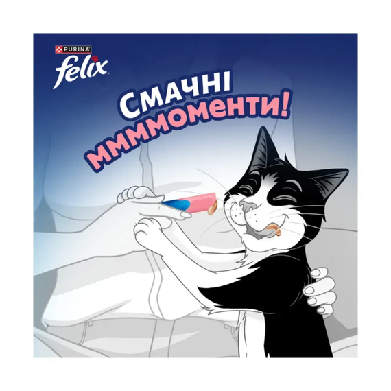 Кремові ласощі Felix Deli Moments для дорослих котів, з лососем 4*10г | Зображення 3